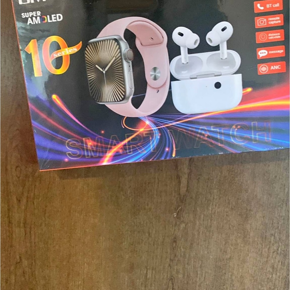 Smartwatch and Earbuds Set - Pink
